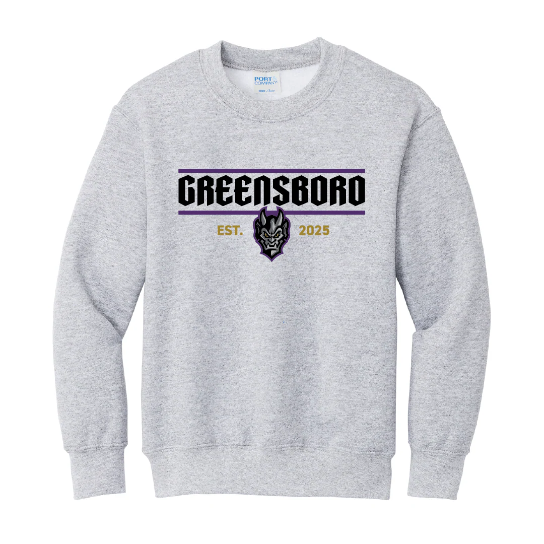 Greensboro Gargoyles Youth Ash Crewneck
